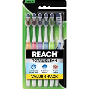 Reach Total Clean Toothbrush Assorted 6 Pack