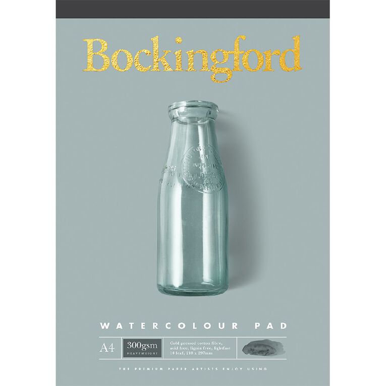 Bockingford Watercolour Pad 300gsm 10 Leaf A4, , hi-res