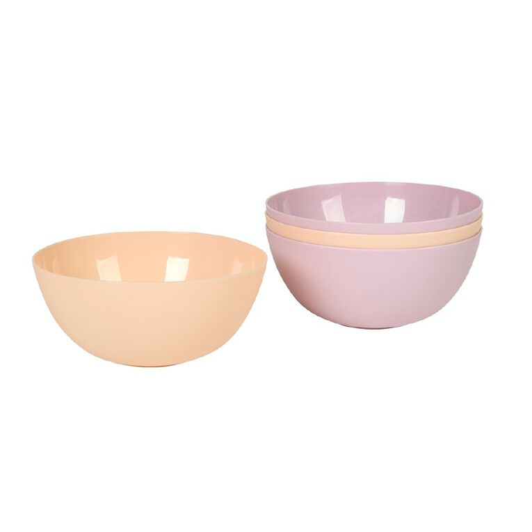 Living & Co Kids Plastic Bowls Pink 4 Pack, , hi-res