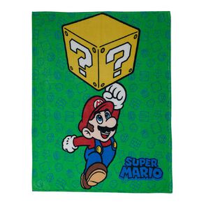 Super Mario Coral Fleece Throw Multi-Coloured 127cm x 152cm