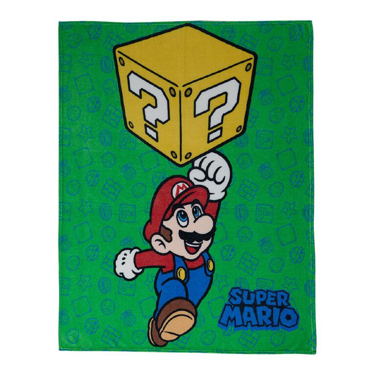 Super Mario Coral Fleece Throw Multi-Coloured 127cm x 152cm, , hi-res