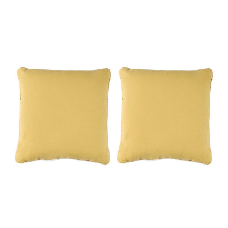 Living & Co Cushion 2 Pack Yellow 43cm x 43cm, , hi-res