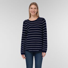 H&H Women's Long Sleeve Scoop Hem Jumper