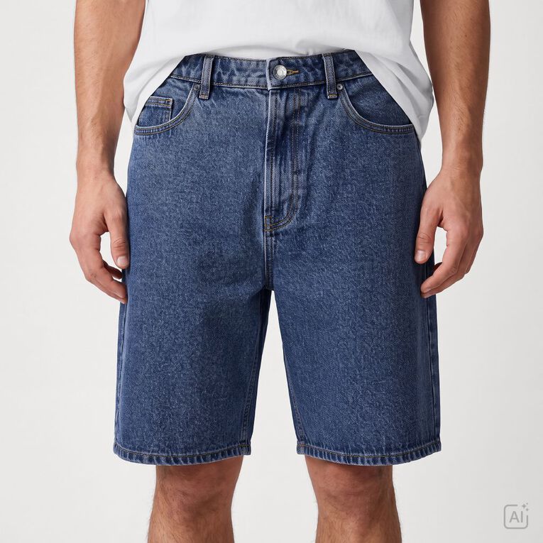 Garage Men's Relaxed Denim Shorts, Denim Mid, hi-res