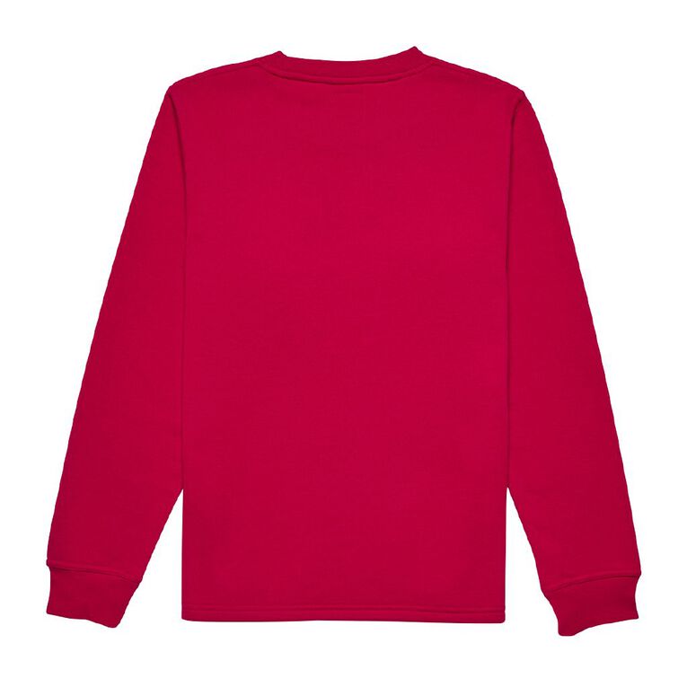 Schooltex Whitau School Tunic Sweatshirt with Badge, Red Mid, hi-res