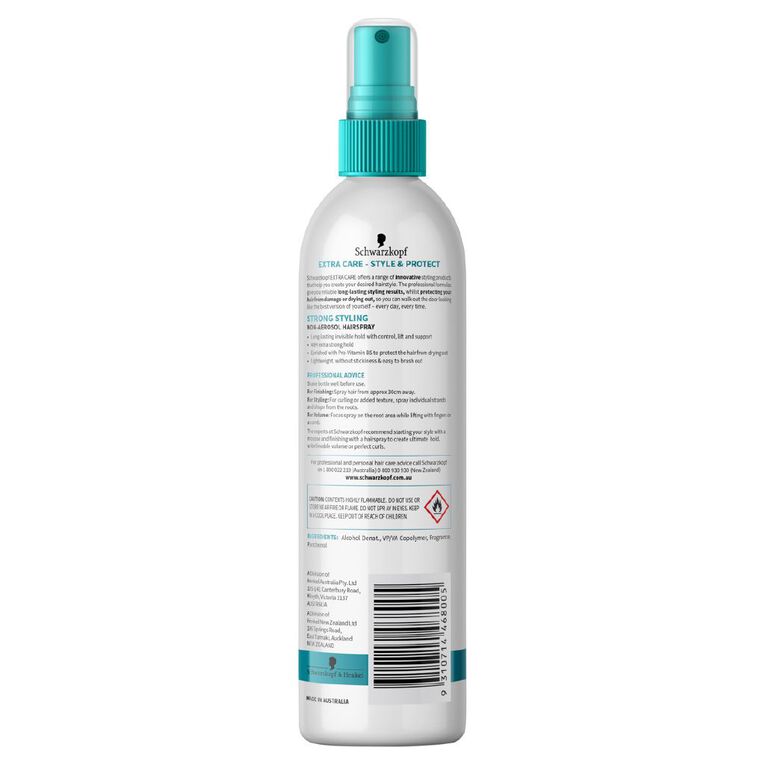 Schwarzkopf Extra Care Strong Hold Non Aero Spray 200g, , hi-res