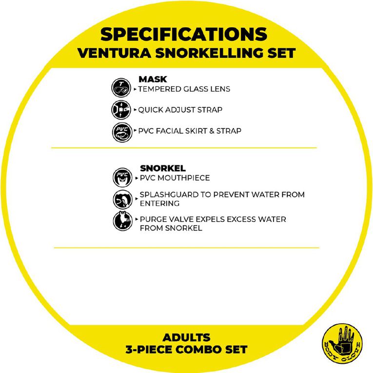 Body Glove Adults Ventura Mask & Snorkel Set, , hi-res