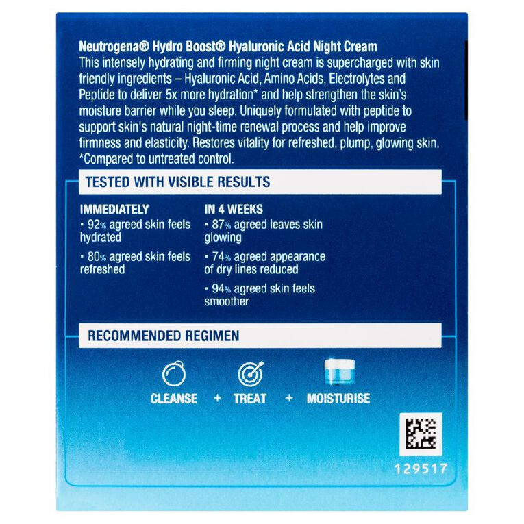 Neutrogena Hydro Boost Hyaluronic Acid Night Cream 50g, , hi-res
