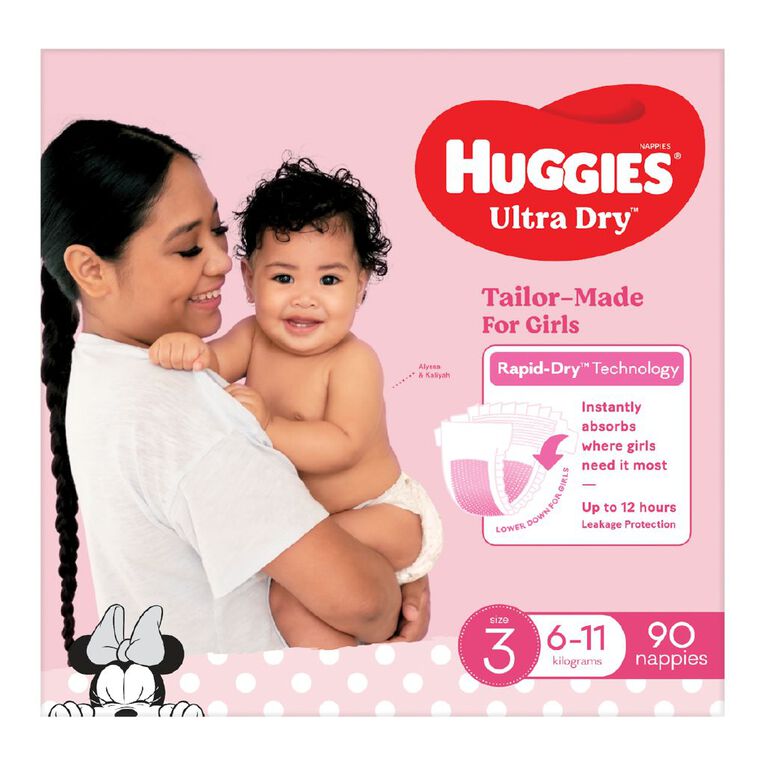 Huggies Jumbo Nappy Size 3 Crawler Girl 90 Pack The Warehouse