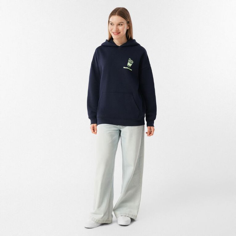H&H Women's Long Sleeve Cordless Graphic Hood, Blue Dark, hi-res