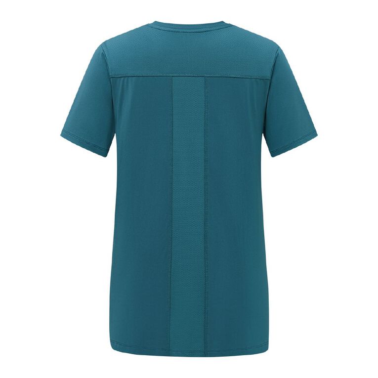 Active Intent Women's Active Mesh Panel Tee, Green Dark, hi-res