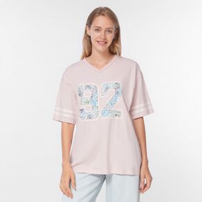 H&H Women's Amber Rixon V-Neck Drop Shoulder Tee
