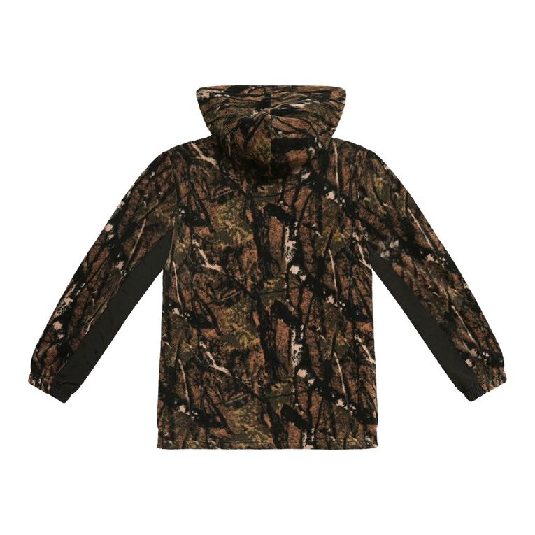 Back Country Kids' Fleece Sherpa Zip-Thru Hoodie, Khaki, hi-res