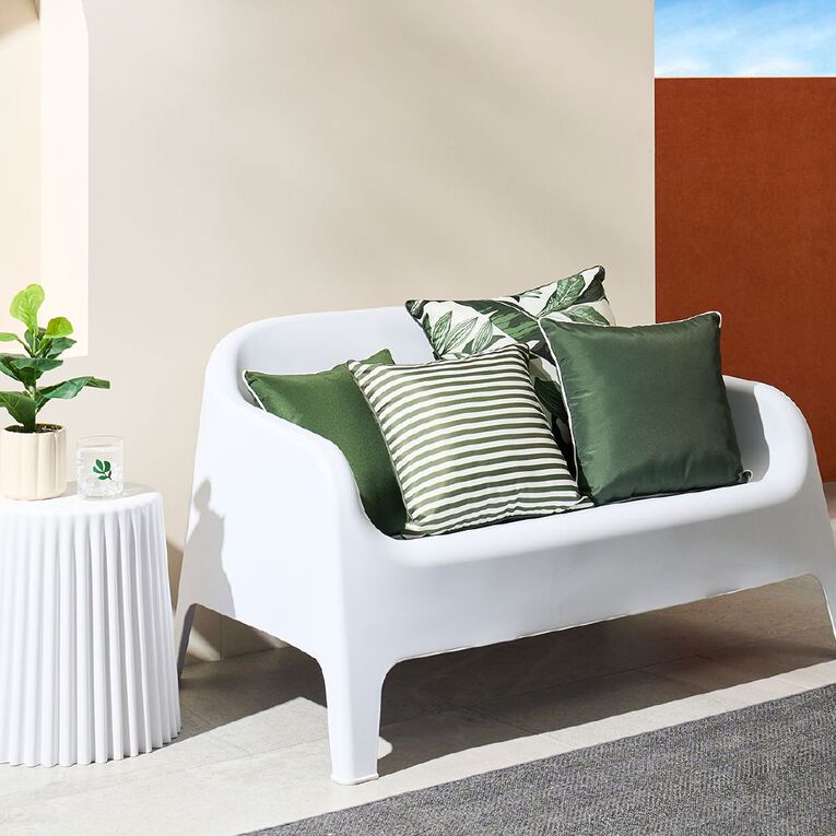Living & Co Outdoor Cushion Plain Green 40cm x 40cm, , hi-res
