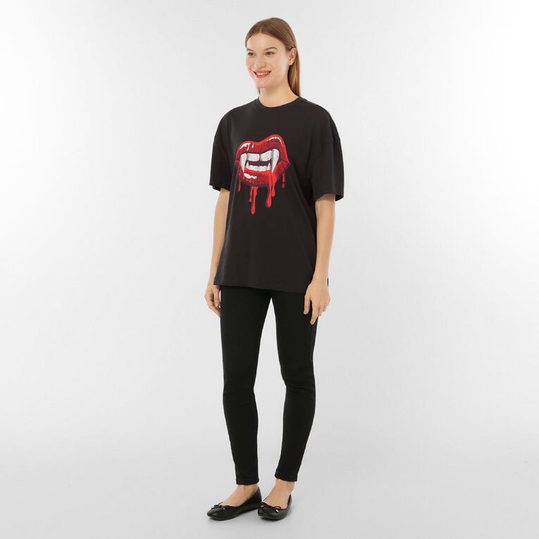 H&H Women's Short Sleeve Halloween Tee, Grey Dark, hi-res