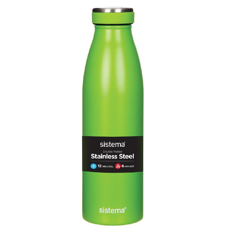 Sistema Stainless Steel Drink Bottle Assorted 500ml, , hi-res