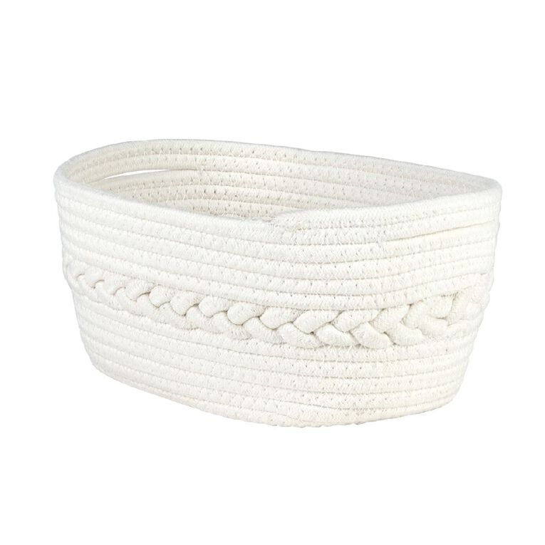 Living & Co Cotton Basket Small White, , hi-res