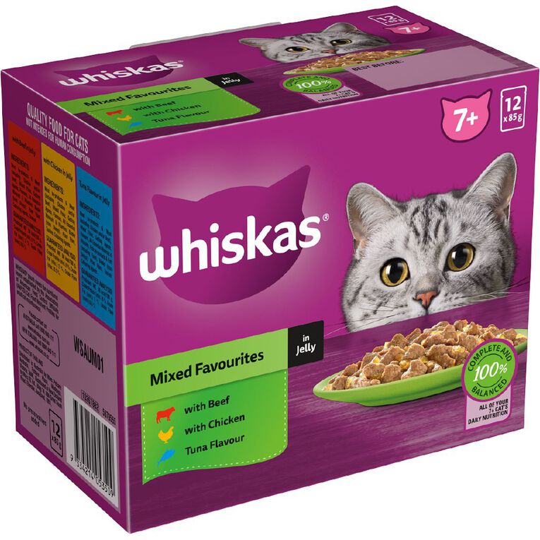 Whiskas Senior Mixed Favourites in Jelly MVMS 12x85g, , hi-res