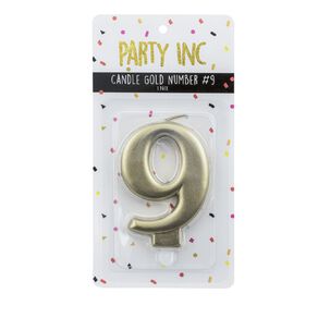 Party Inc Candle Number #9 Gold