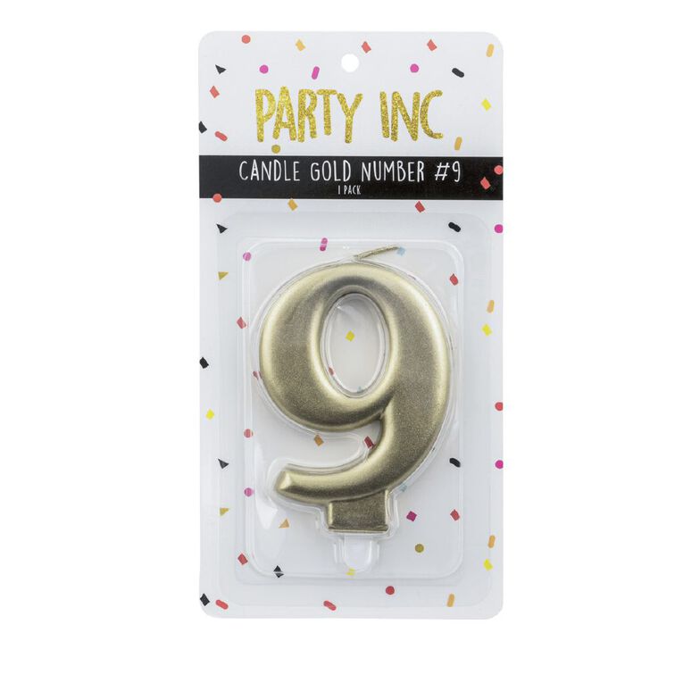 Party Inc Candle Number #9 Gold, , hi-res