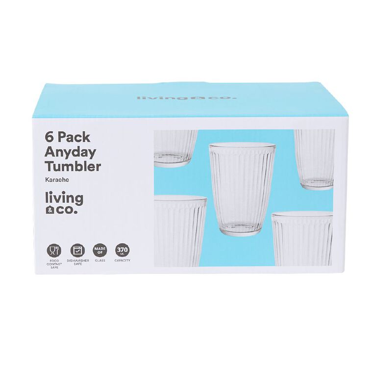 Living & Co Anyday Tumbler Clear 6 Pack, , hi-res