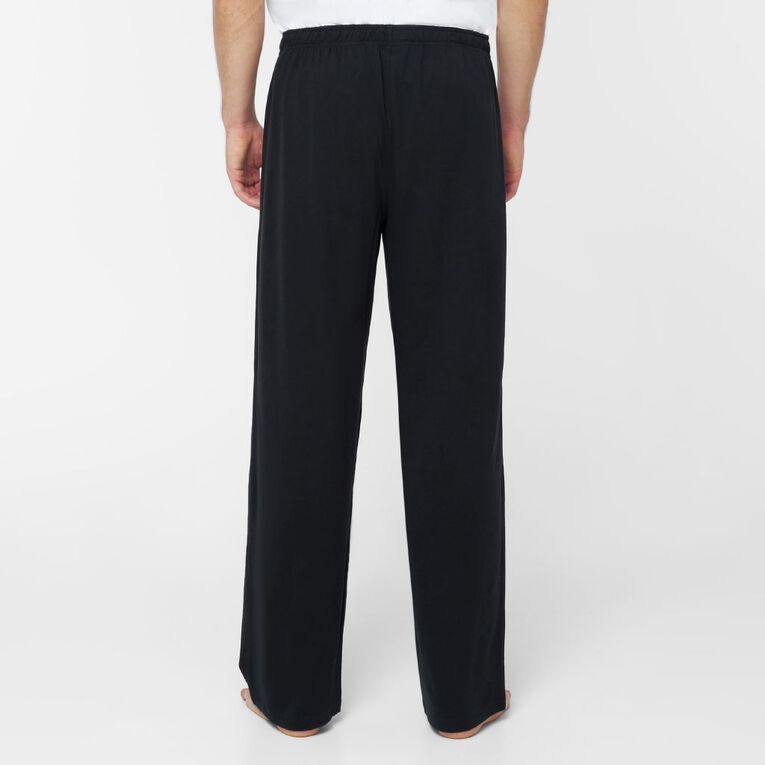 H&H Men's Knit Pyjama Pants, Black SOLID, hi-res
