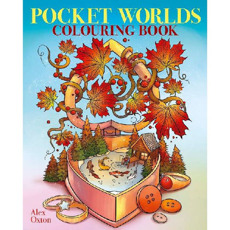 Pocket Worlds Colouring Book by Alex Oxton, , hi-res
