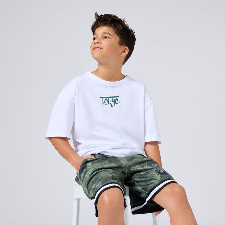 Young Original Short Sleeve Boxy Tee, White, hi-res