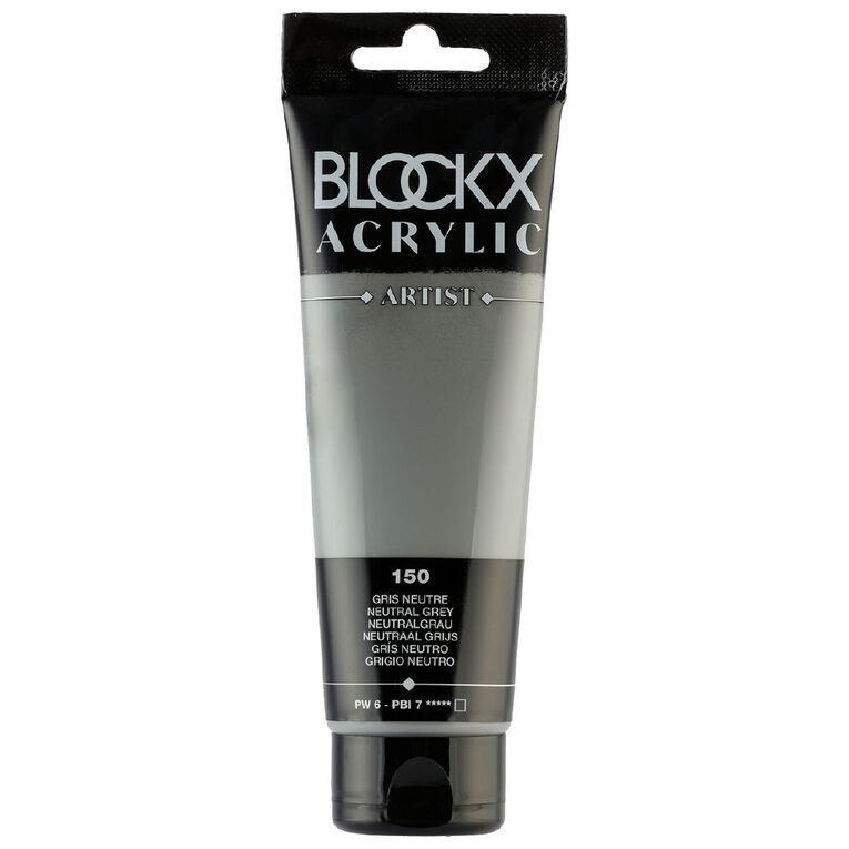 BLOCKX Acrylic Tube Neutral Grey 120ml, , hi-res