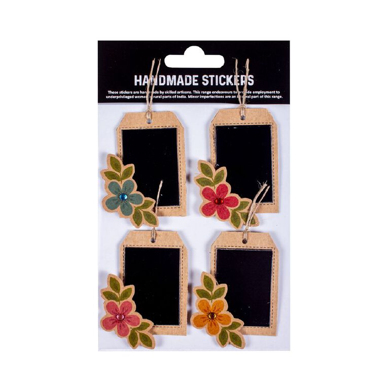 Chalk Tags With Printed Embellishment 4Pc, , hi-res