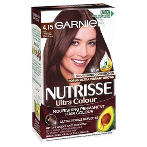 garnier nutrisse hair colour mahogany ash brown 4.15 1 each