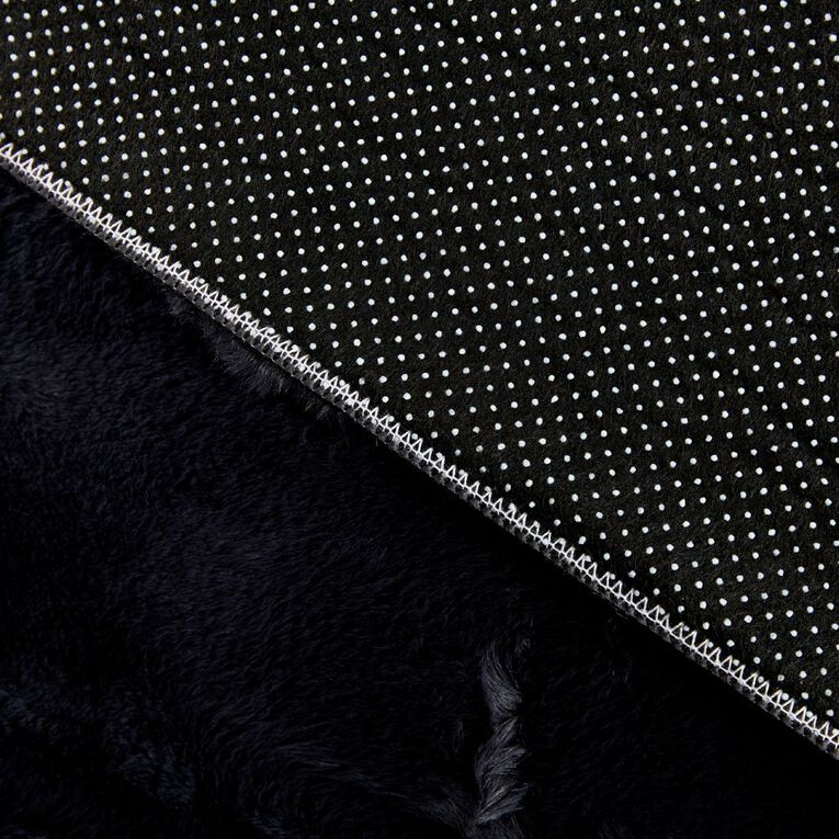 Living & Co Rug Faux Fur Grid Grey Dark 70 x 140cm, , hi-res