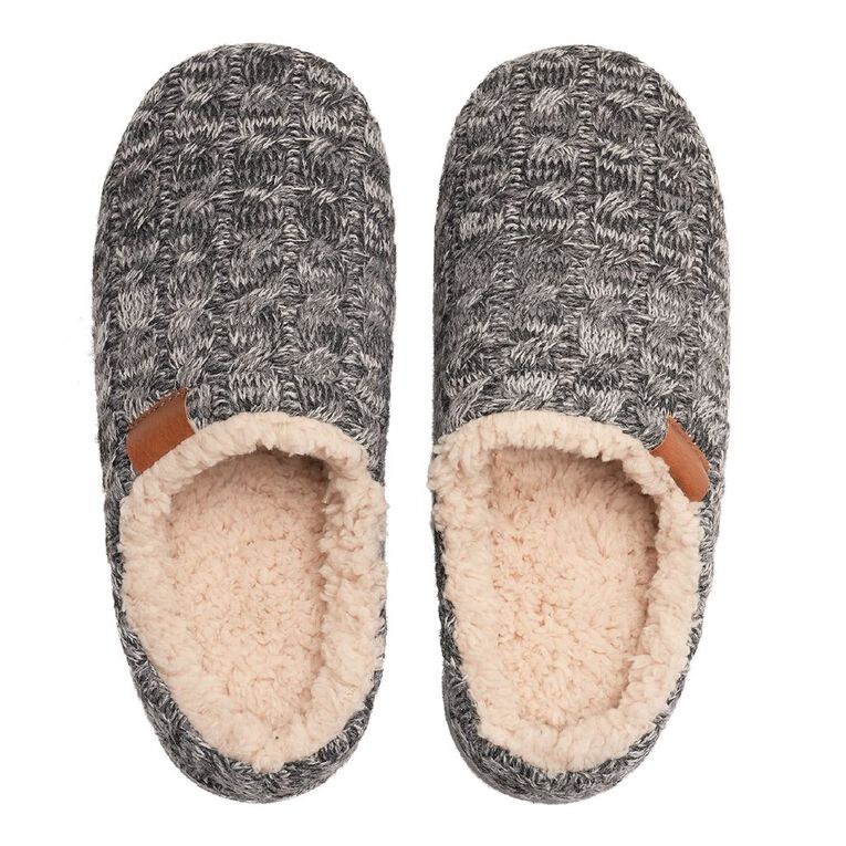 H&H Men's Chester Scuff Slippers, Grey, hi-res