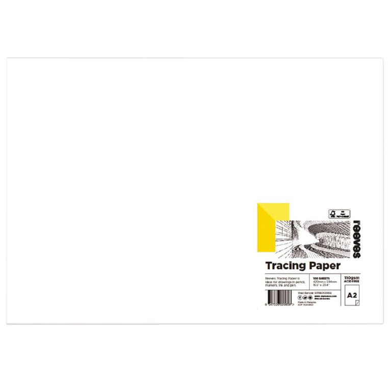 Reeves Tracing Paper 110gsm A2 Single Sheet, , hi-res