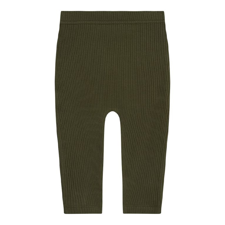 Young Original Babies' Rib Leggings 3 Pack, Green Dark, hi-res