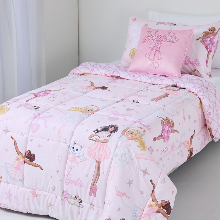 Barbie Comforter Set 2 Piece Multi-Coloured Single, , hi-res