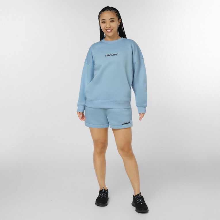 Garage Women's Fresh Fleece Crew, Blue Mid, hi-res