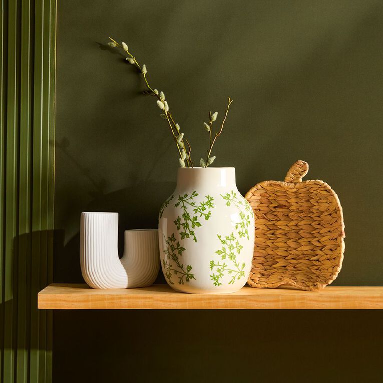 Living & Co Ceramic Vine Printed Large Vase 26cm, , hi-res