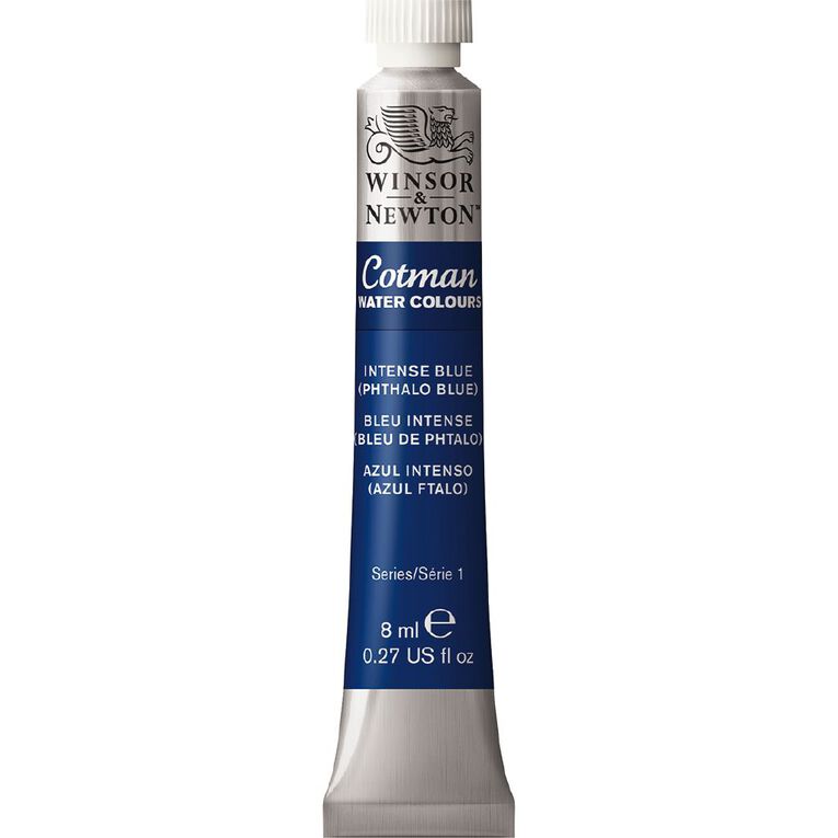 Winsor & Newton Cotman Watercolour Paint 8ml Intense Blue 327, , hi-res