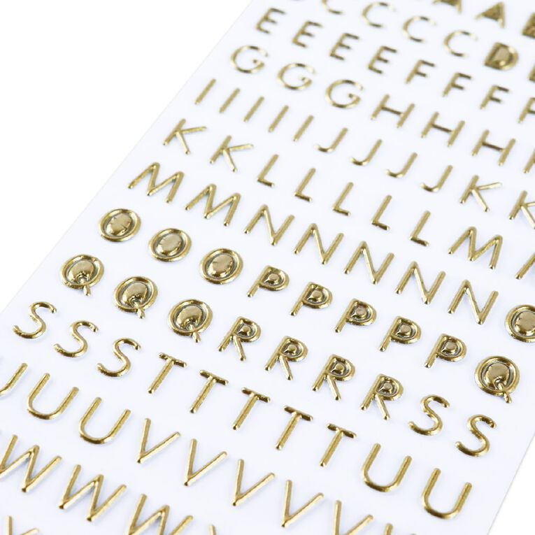 Uniti Mini Foam Alpha Stickers Gold, , hi-res