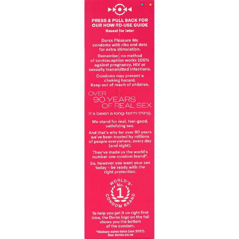 Durex Pleasure Me Regular Fit Condoms 12 Pack, , hi-res