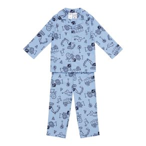 H&H Boys' Flanelette Button Up Pyjama Set