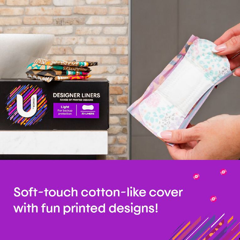 U By Kotex Printed Design Protect Liners 30 Pack, , hi-res