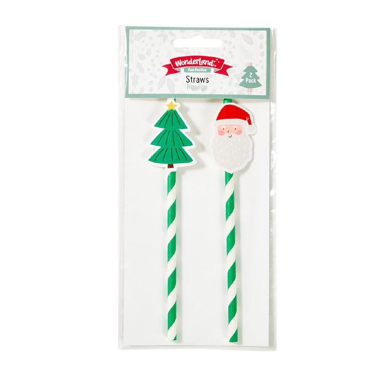 Wonderland Fun Festive Straws 2 Pack, , hi-res