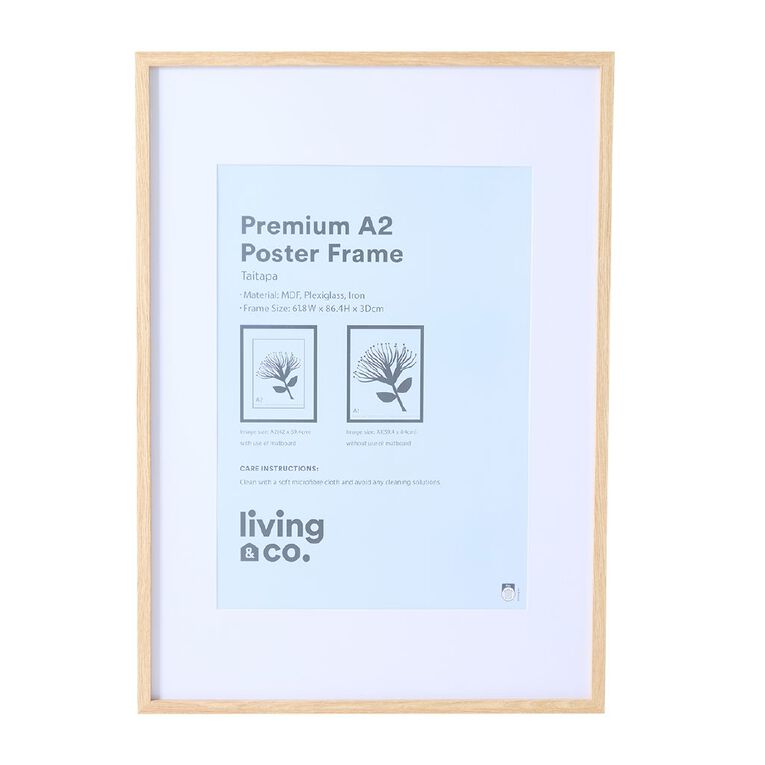 Living & Co Premium Poster Frame Natural A1/A2, , hi-res
