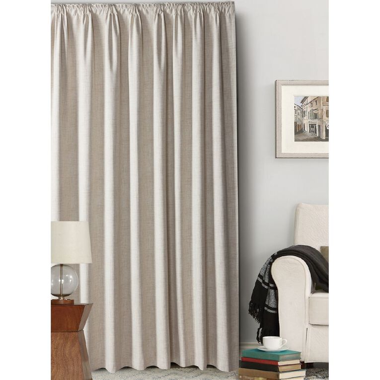 Living & Co Vienna Curtains Natural 150-230cm Wide/205cm Drop, Natural, hi-res