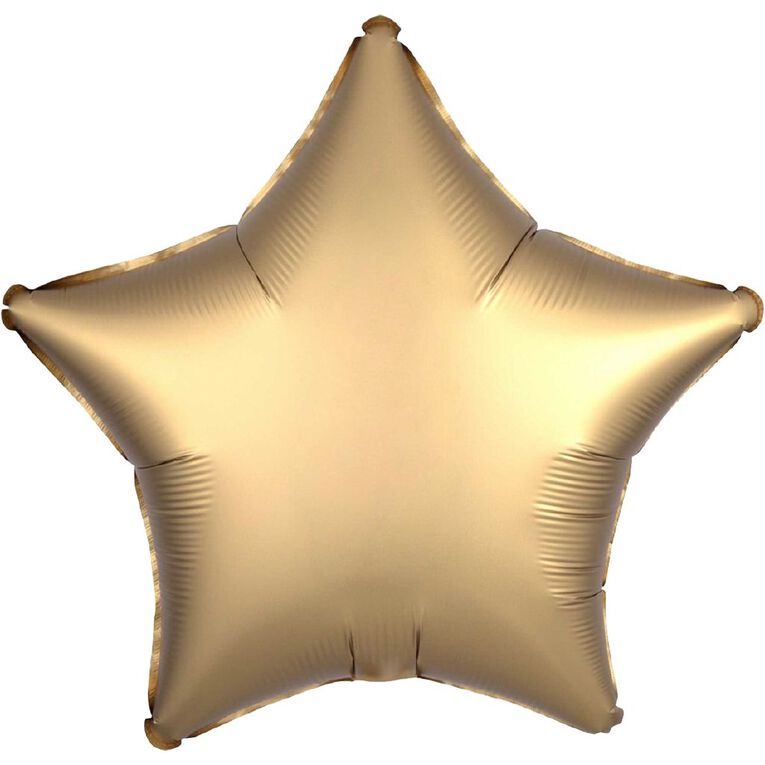 Anagram 45cm Sateen Gold Satin Star Balloon, , hi-res