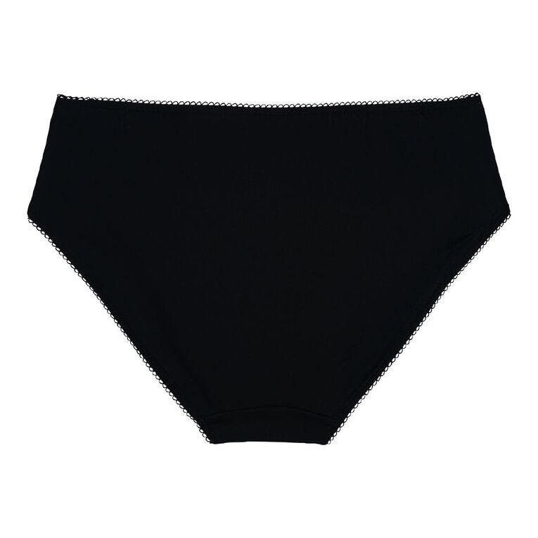 H&H Women's Bella Plain & Lace Bikini Brief, Red Mid, hi-res