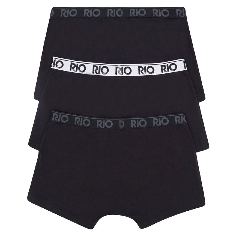 Rio Men's Hipster Trunks 3 Pack, Black, hi-res