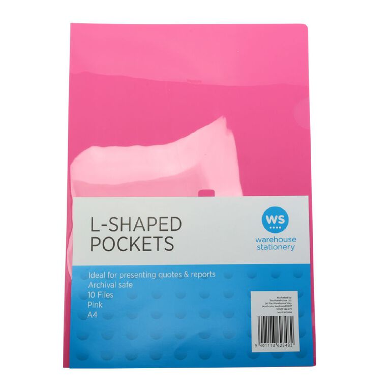 WS Colour Pop L-Shaped Pockets 10 Pack, , hi-res